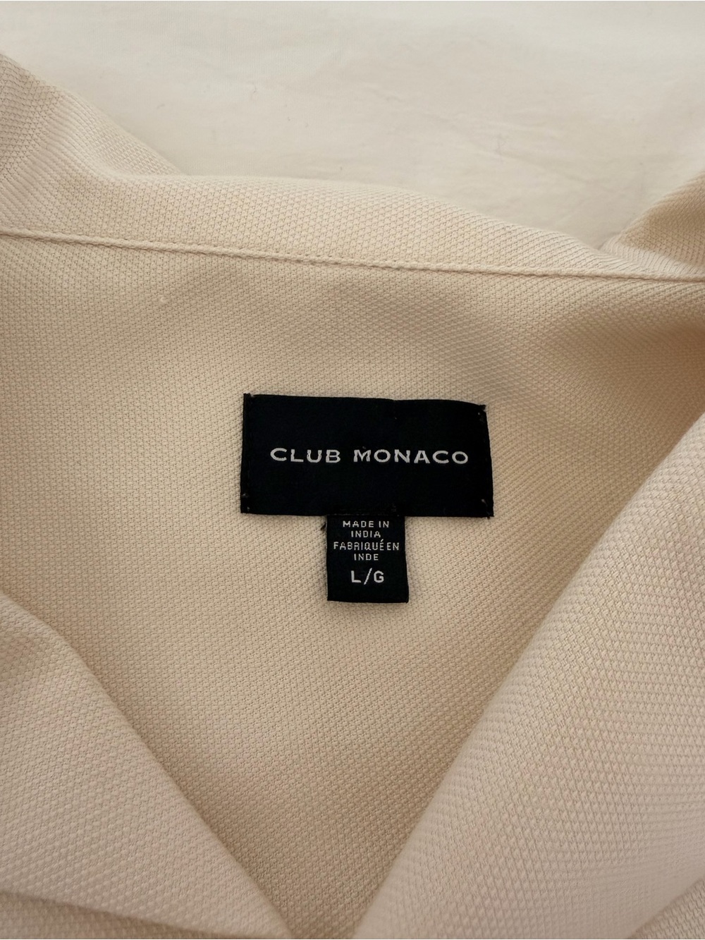 Club Monaco Men's Cream Long-Sleeve Button Up Shirt - Picture 3 of 4
